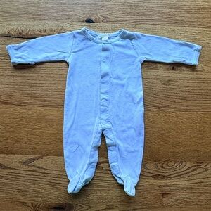 Kissy Kissy soft blue basic cotton footie- Pima cotton- made in Peru- 0-3 months